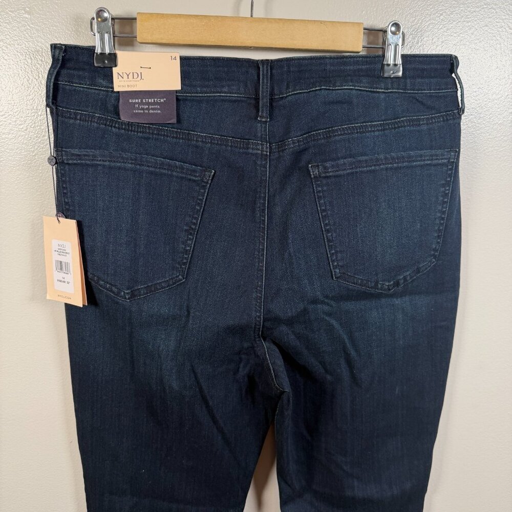 NYDJ Billie Mini Boot Jeans Size 14 Dark Wash High Rise Blue Denim - Picture 11 of 13